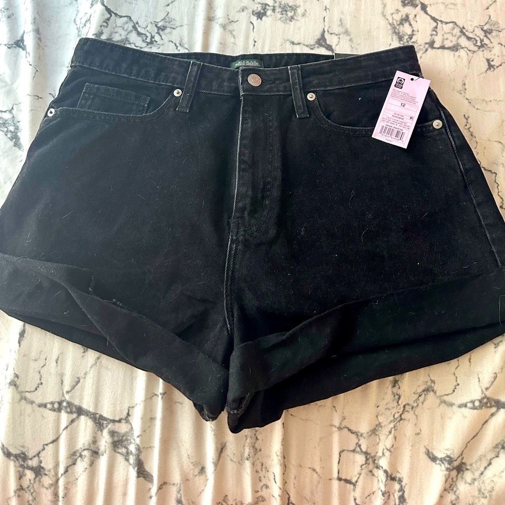 Black Denim Shorts